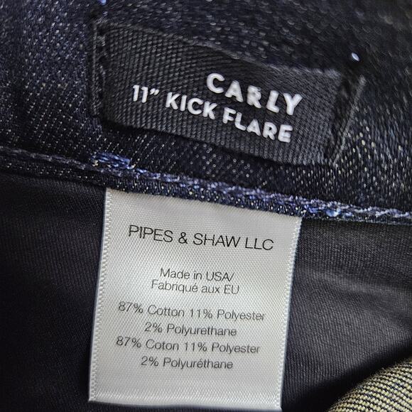 Veronica Beard Women 24 Carly 11" Kick Flare Jean Dark Wash Blue Modern Designer - Picture 15 of 16